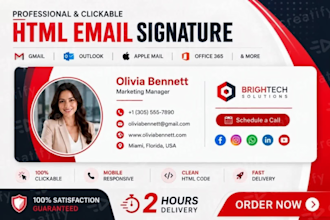 design clickable HTML email signature for gmail outlook