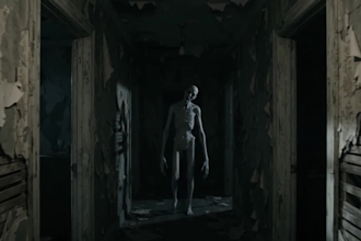 create a scary cinematic horror story and video
