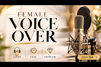 record a professional female voice over with south african accent