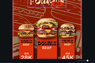 design a modern restaurant menu and price list