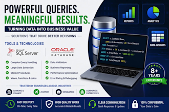 write sql queries, reports, and database analysis