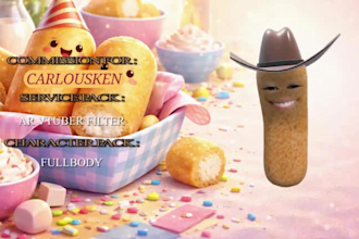 create a 3d vtuber filters, burnt peanut style ar vtuber avatar for streaming