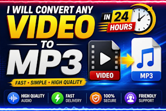 convert any video to mp3 in 24 hours
