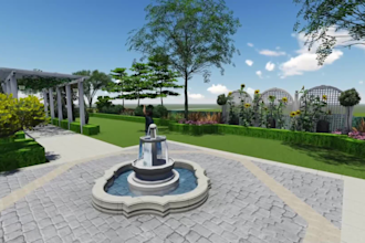 design landscape,terrace, backyard, pool