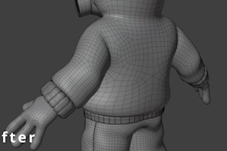 create game ready 3d retopology, uv unwrapping and texturing