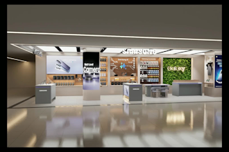 design retail store interior and create 3d render