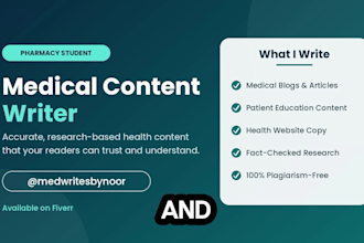 write healthcare and medical blog articles for students