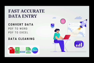 convert pdf to excel, entry, clean, format, merge, excel data