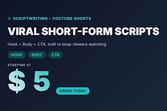 write viral short form youtube scripts for shorts and reels