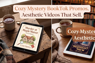 create cozy mystery booktok video with aesthetic trailer edits