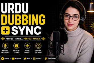 do urdu dubbing and voice over with perfect sync