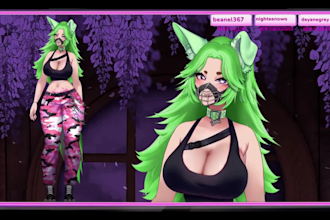 live2d vtuber model vtuber rigging for vtube studio vseeface, facerig avatars