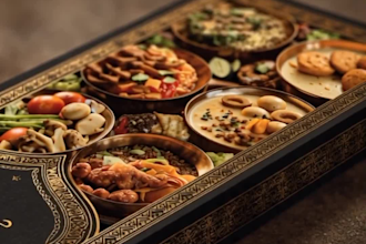 design arabic restaurant menu, food poster for saudi qatar shop