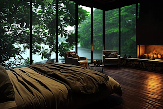 create 30 cozy rain video with natural sound