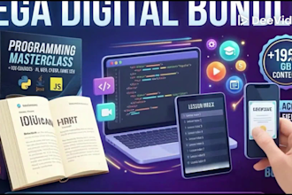 give you a massive digital products bundle and coding course