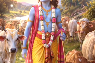 create ai radha krishna bhajan video with lyrics and music