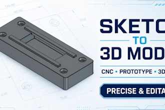 3d design step, stl file for manufacturing