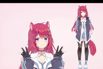 design 2d vtuber model, live2d rigging, anime vtuber art, vtube studio