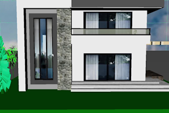 design a basic 3d house model