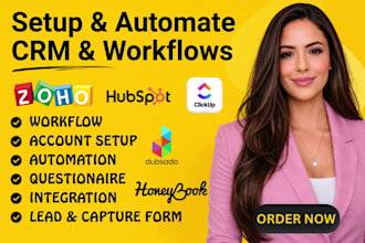 hubspot CRM followup boss zoho CRM setup zapier automation dubsado honeybook