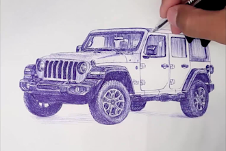 create a ballpoint car drawing portrait for unforgettable gifts