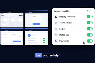 deploy your app to vercel with domain, auth, database and payments