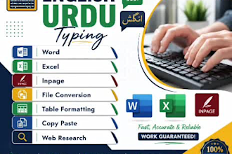do accurate data entry typing word excel inpage