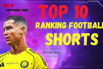 make top 10 ranking football shorts for your youtube shorts