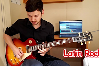 record electric guitar solo in rock style shred ballad latin