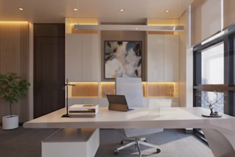 design photorealistic 3d office, home office interiors 3d rendering