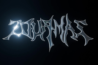 design 3d chrome logo or text with animation