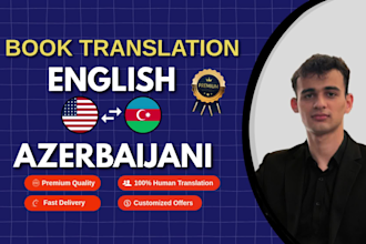 translate your book and proofread english to azerbaijani