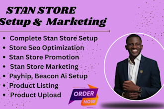setup stan store, payhip, beacon ai, product listing