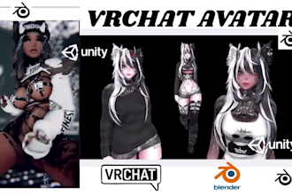 vrchat avatar commission anime vrc vtube avatar furry nsfw 3d model booth avatar