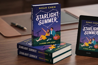 design a cozy romance and mystery book cover or ebook cover for indie authors