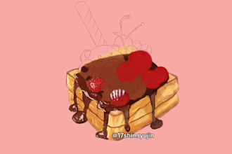 do food or dessert design with my art style
