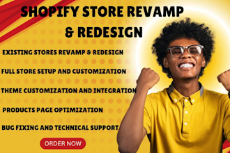 do shopify store redesign, revamp and design