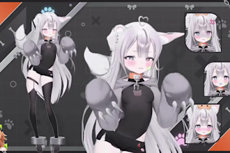 draw male and female 2d v tuber model, 2d vtuber model, anime vtuber rigging