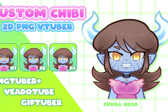 design pngtuber veadotube chibi style model for streaming