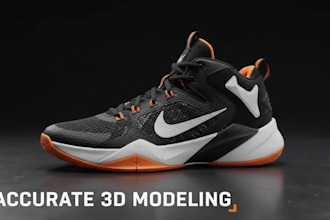 model your shoe from reference images in 3d
