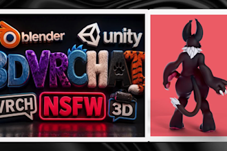 do vrchat streamer avatar, 3d model, vr character live2d vtuber and furry nsfw