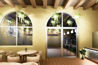 do 3d interior design modeling of restaurant, bar, cafe, bakery and offices