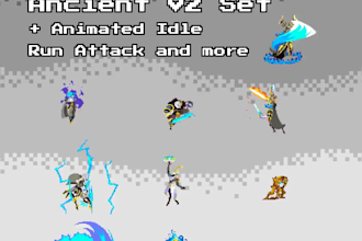 create custom pixel art sprite sheet, game assets and 2d character animation