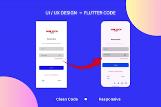 convert UI UX designs to flutter code