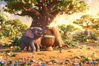 create captivating african folktales video animation, kids rhymes video