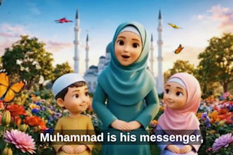 do cinematic ai islamic video, quran stories for kids islamic animation