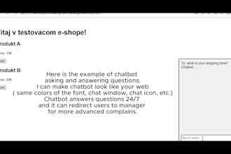 develop chatbot for your website or messanger or whatsup
