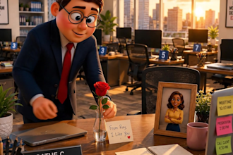 3d pixar style 3d proposal video ai cartoon animation ai romantic storytelling