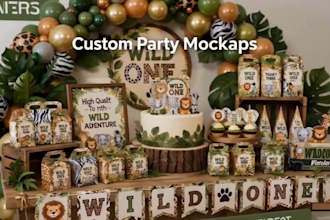 safari party mockup for birthdays
