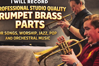 record professional studio quality trumpet brass parts for songs, worship, jazz,